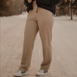 boot cut taupe sweatpants
